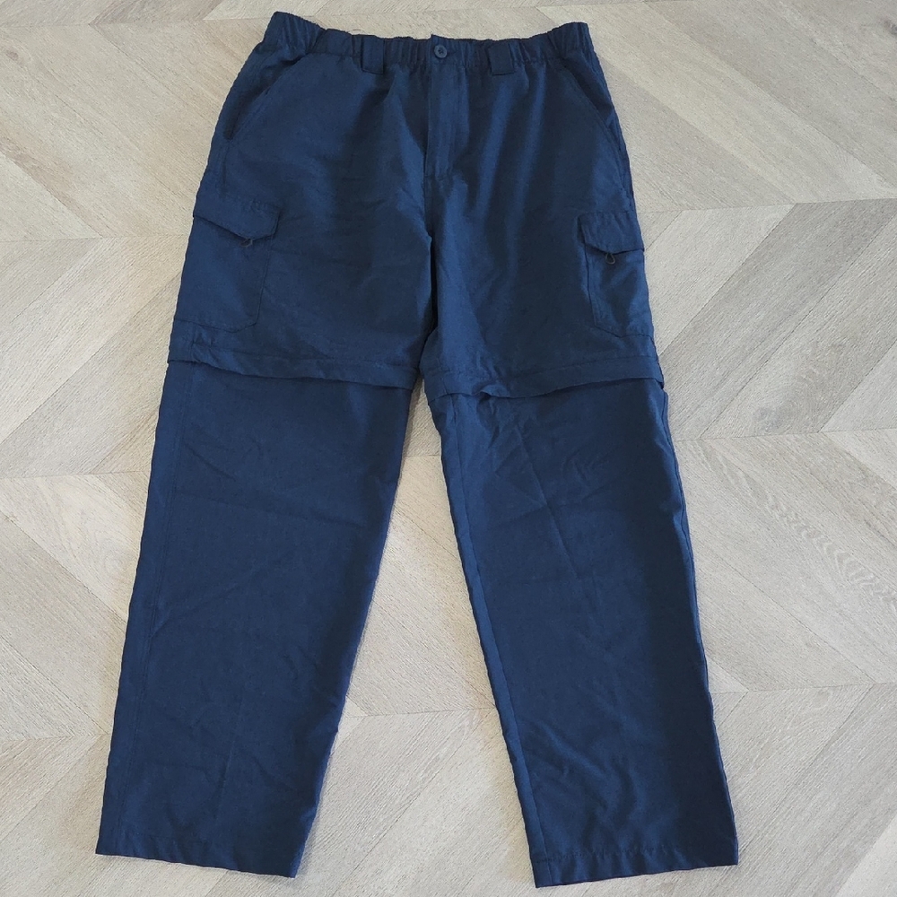 Reel Legends Navy Convertable Mens Performance Pants, Size L (36-38)